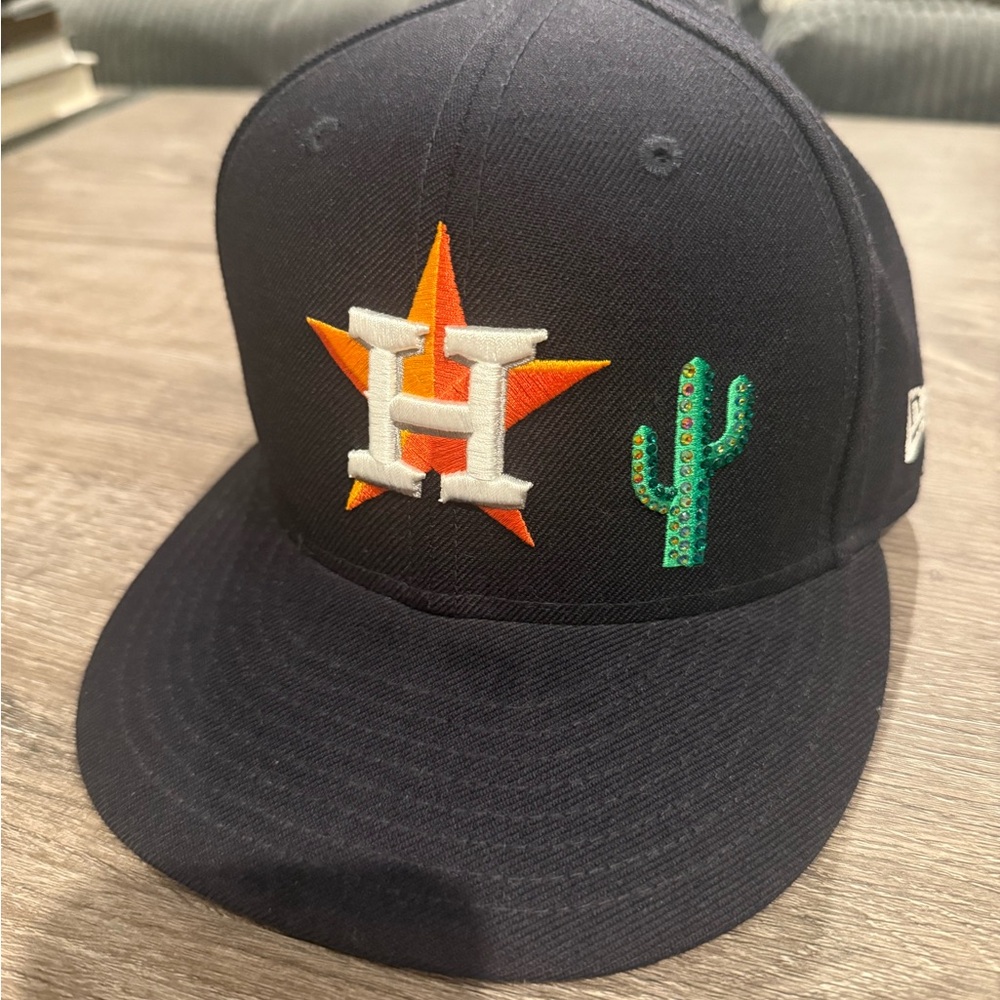 Custom Houston Astros Cactus Fitted Hat